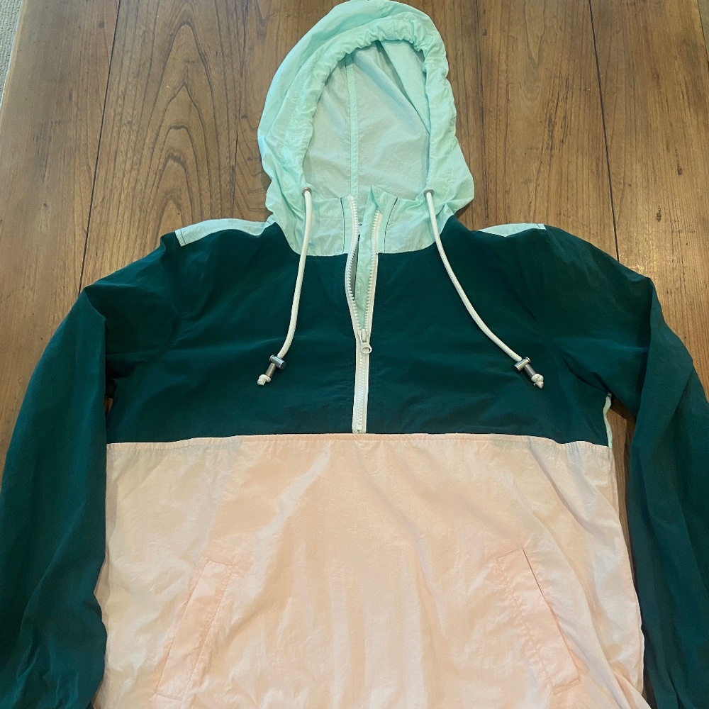 Old Navy Active Women’s 1/4 Zip Hooded Pullover Nylon Windbreaker Size XS